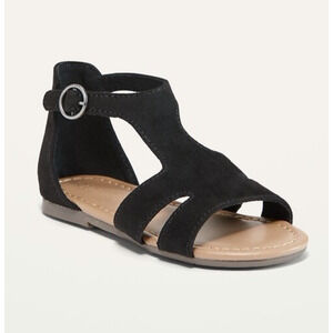 OLD NAVY Toddler Girls Faux Suede T-Strap Sandal Black Size 6T NWT